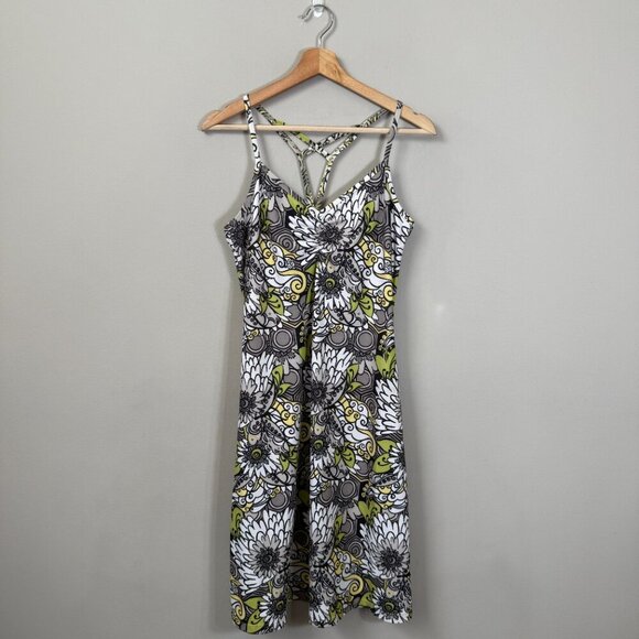 Prana Floral Shelf Bra Traveler's Mini Dress Women Small Athletic Outdoor Active - Picture 2 of 12
